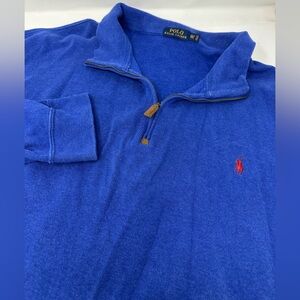 Polo Ralph Lauren Men’s 3XLT Sweater Cotton 1/4 Zip Pullover Mock Neck Blue M8